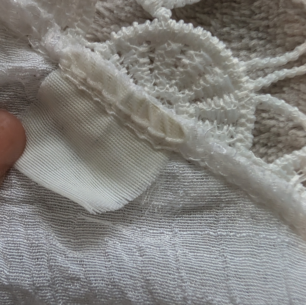 White Crochet Fringe Trim Beach Wear Women's Top Swim Cover Up Shirt Resortwear image 6
